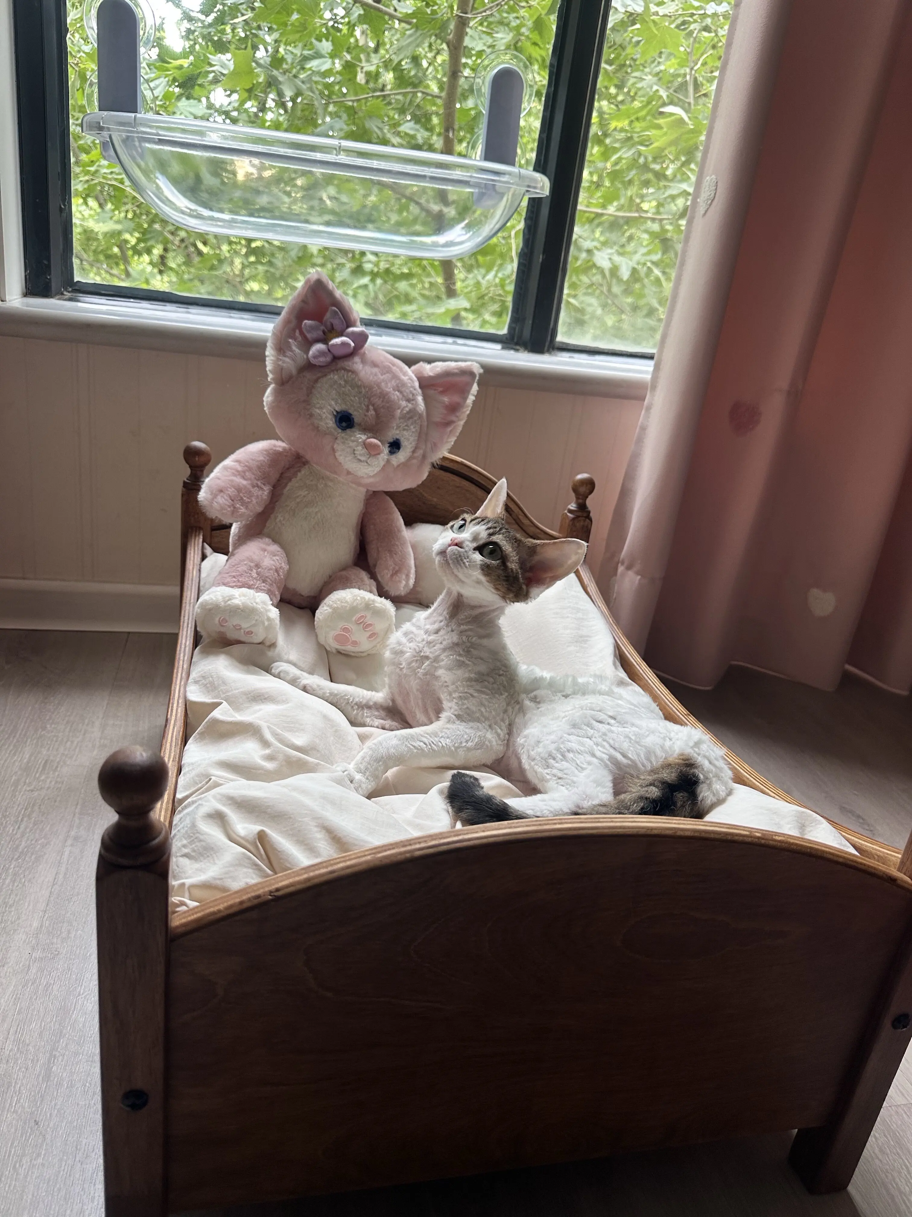 wooden pet stairs for small dogs in a customer's home - Original Retro Wooden Pet Bed with Stairs